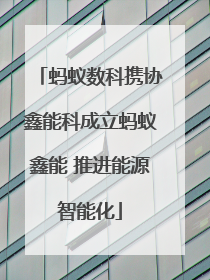 蚂蚁数科携协鑫能科成立蚂蚁鑫能 推进能源智能化