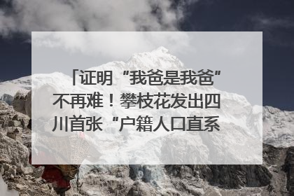 证明“我爸是我爸”不再难！攀枝花发出四川首张“户籍人口直系亲属关系谱”