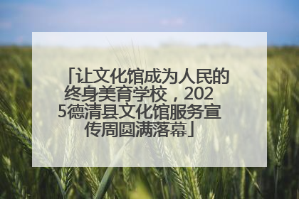 让文化馆成为人民的终身美育学校，2025德清县文化馆服务宣传周圆满落幕