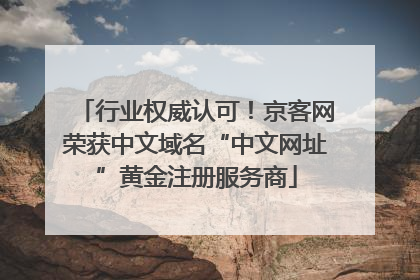 行业权威认可！京客网荣获中文域名“中文网址”黄金注册服务商