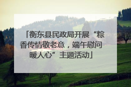 衡东县民政局开展“粽香传情敬老意，端午慰问暖人心”主题活动