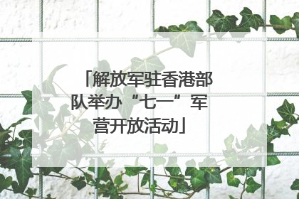 解放军驻香港部队举办“七一”军营开放活动