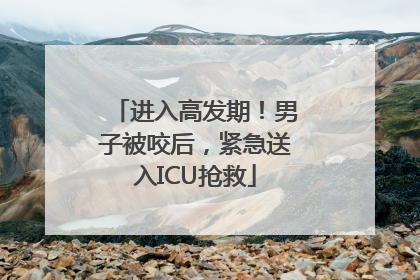 进入高发期！男子被咬后，紧急送入ICU抢救