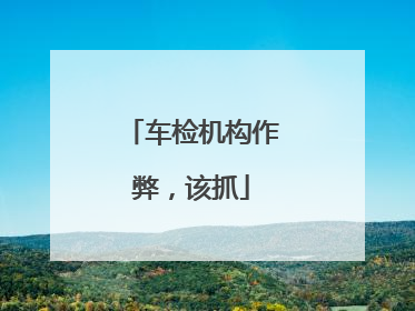 车检机构作弊，该抓