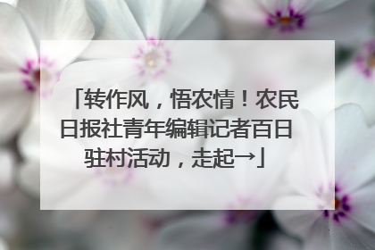转作风，悟农情！农民日报社青年编辑记者百日驻村活动，走起→