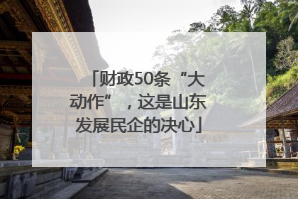 财政50条“大动作”，这是山东发展民企的决心
