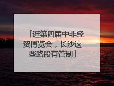 逛第四届中非经贸博览会，长沙这些路段有管制