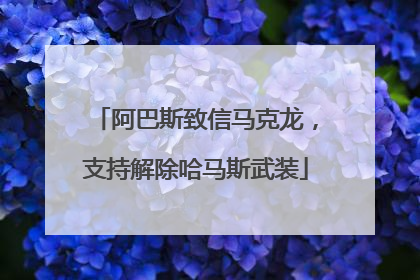 阿巴斯致信马克龙，支持解除哈马斯武装