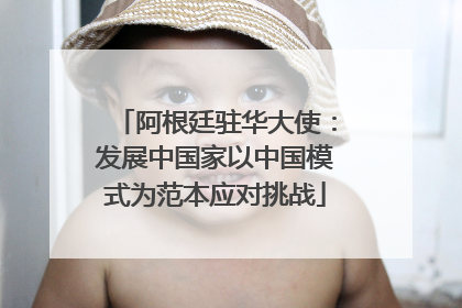 阿根廷驻华大使：发展中国家以中国模式为范本应对挑战