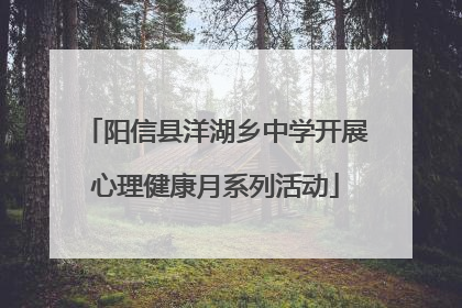 阳信县洋湖乡中学开展心理健康月系列活动