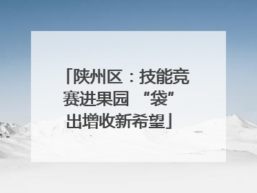 陕州区：技能竞赛进果园 “袋”出增收新希望
