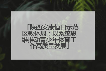 陕西安康恒口示范区教体局：以系统思维推动青少年体育工作高质量发展