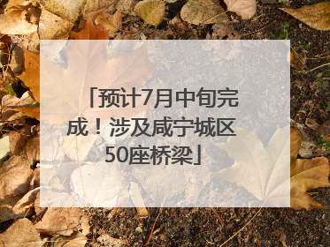 预计7月中旬完成！涉及咸宁城区50座桥梁