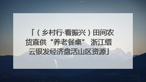 （乡村行·看振兴）田间农货直供“养老餐桌” 浙江缙云银发经济盘活山区资源