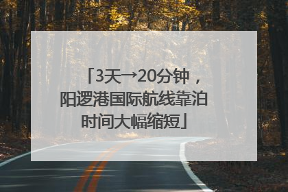 3天→20分钟，阳逻港国际航线靠泊时间大幅缩短