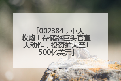 002384，重大收购！存储器巨头官宣大动作，投资扩大至1500亿美元