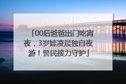 00后爸爸出门吃宵夜，3岁娃凌晨独自夜游！警民接力守护