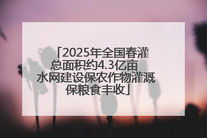 2025年全国春灌总面积约4.3亿亩 水网建设保农作物灌溉 保粮食丰收