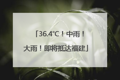 36.4℃！中雨！大雨！即将抵达福建