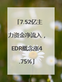 7.52亿主力资金净流入，EDR概念涨4.75%